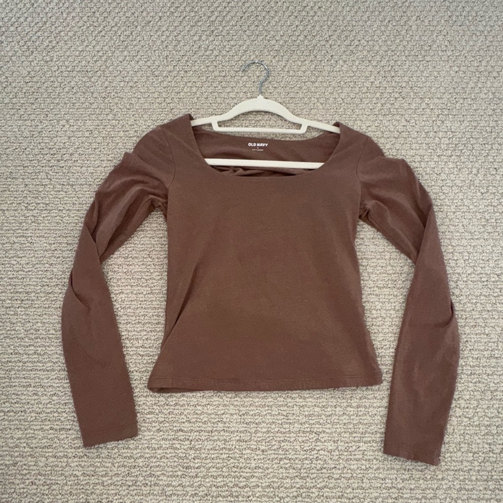 Stretch Brown Long Sleeve Top